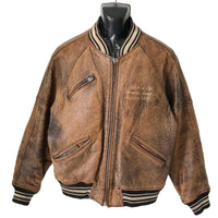 Thumbnail for Rare vintage Avirex USA Chenille spellout leather bomber