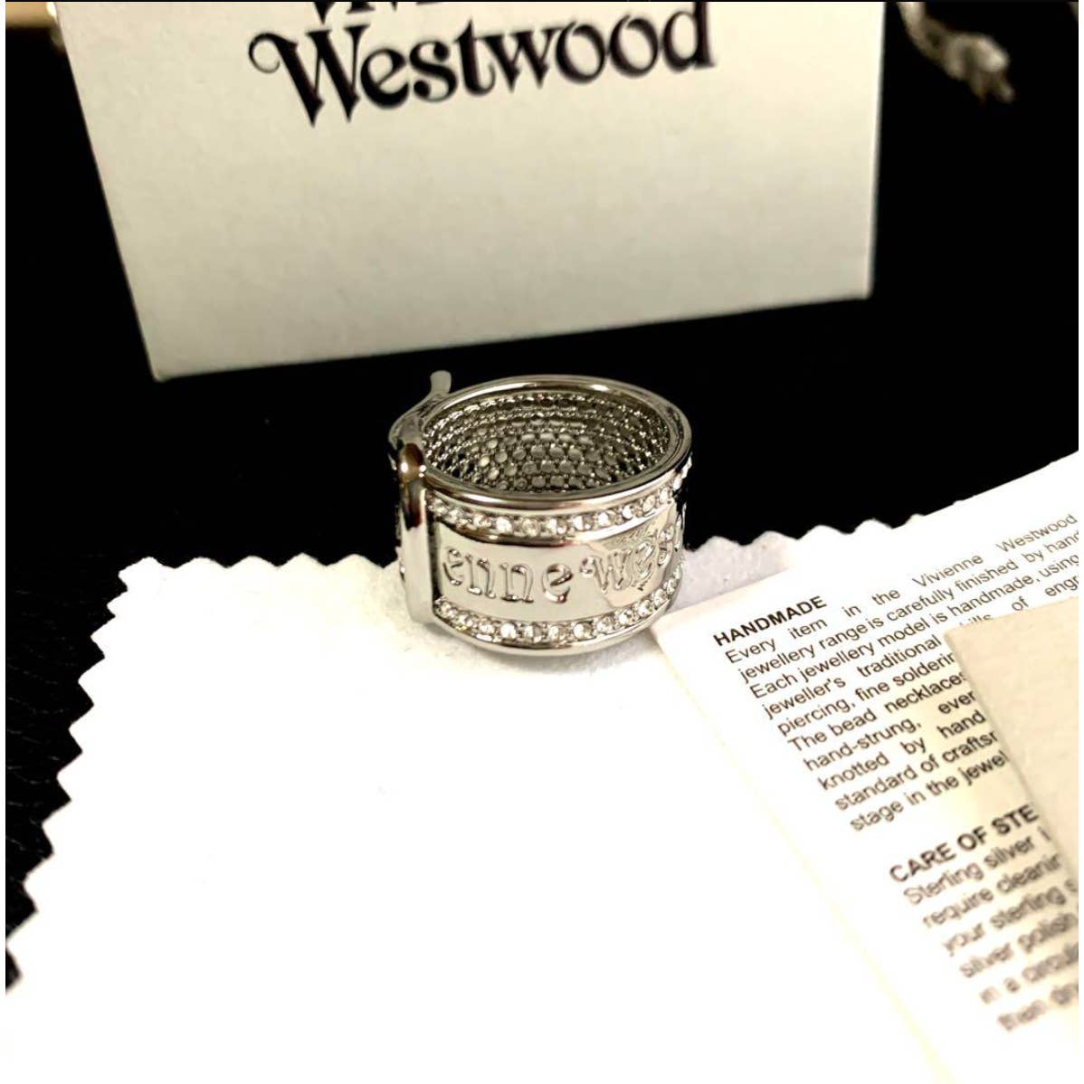 VIVIENNE WESTWOOD Pave Belt Silver Ring