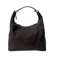 Thumbnail for Gucci GG monogram pattern one-shoulder black hobo bag