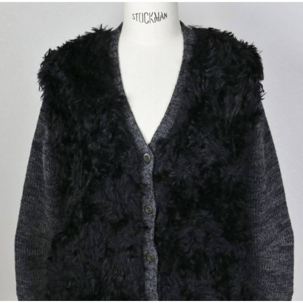 07AW PRADA Mohair Cotton Switch Wool Knit Cardigan 42