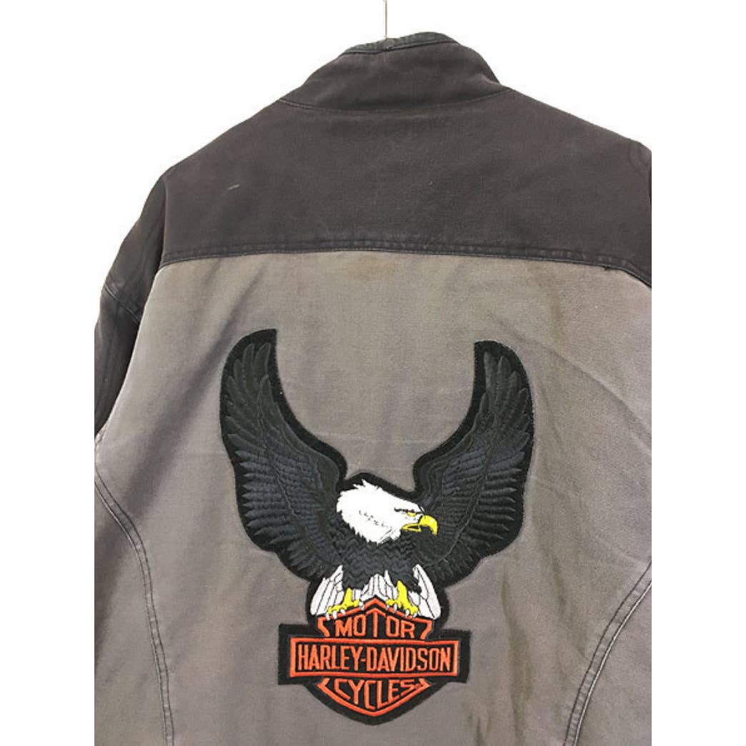 Harley Davidson genuine leather padded piping racing jacket