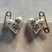 Thumbnail for Vivienne Westwood Orietta Safety Pin Orb Earrings