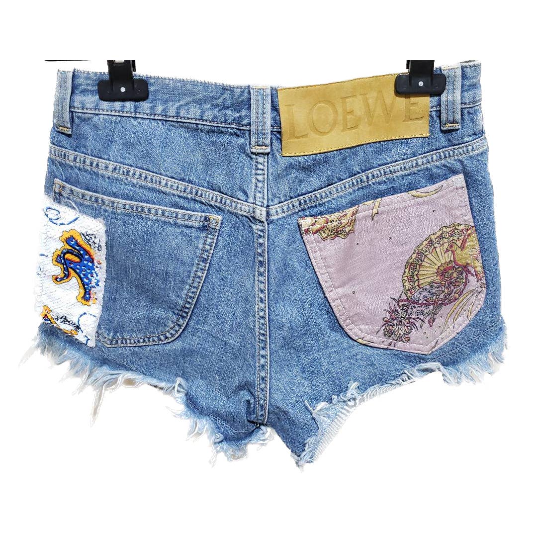 Loewe Patchwork Denim Shorts