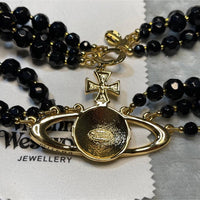 Thumbnail for Vivienne Westwood Triple Layered Pearl Choker Necklace Black