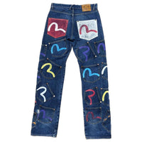 Thumbnail for EVISU INDIGO GENES  multi-pocket Selvedge denim jeans