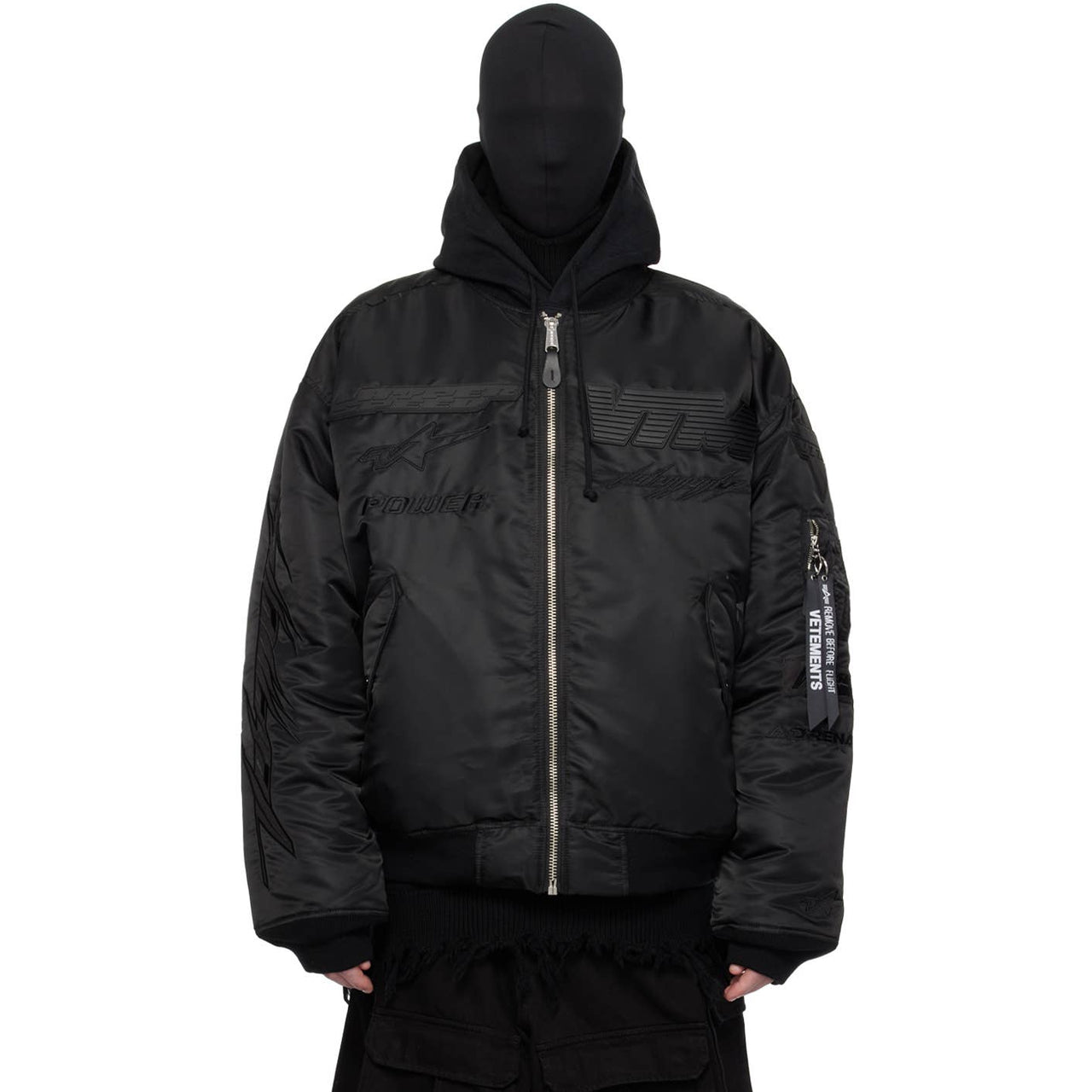 AW23 VETEMENTS Blackout Racing Bomber Jacket