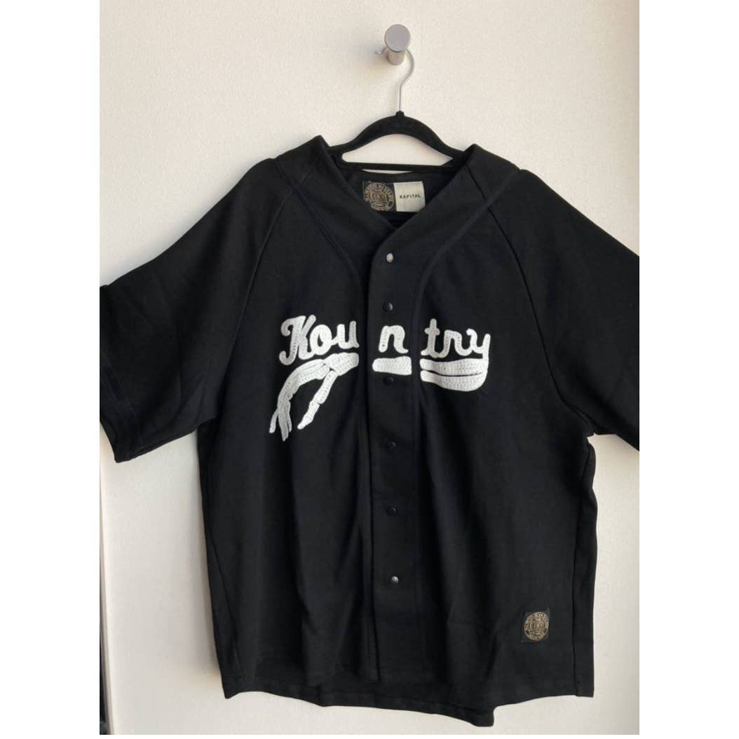 KAPITAL Kountry Skeleton Embroidery button-up Baseball Shirt