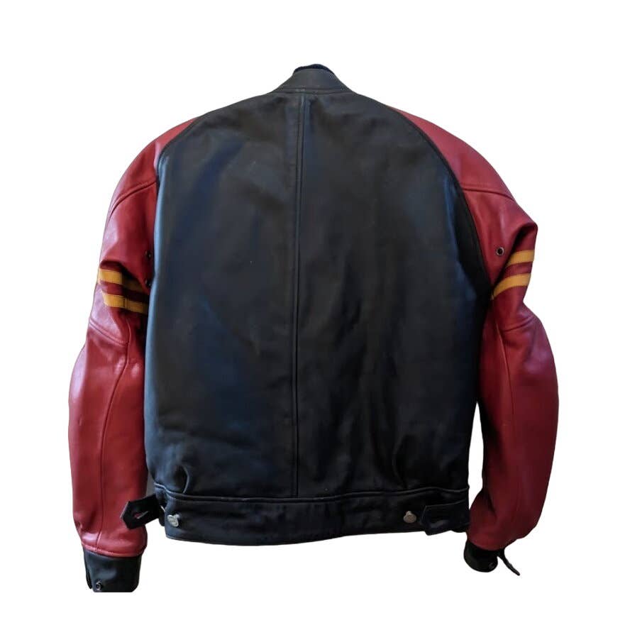 KADOYA BLACK HORSE RACING cowhide leather padded riders jacket