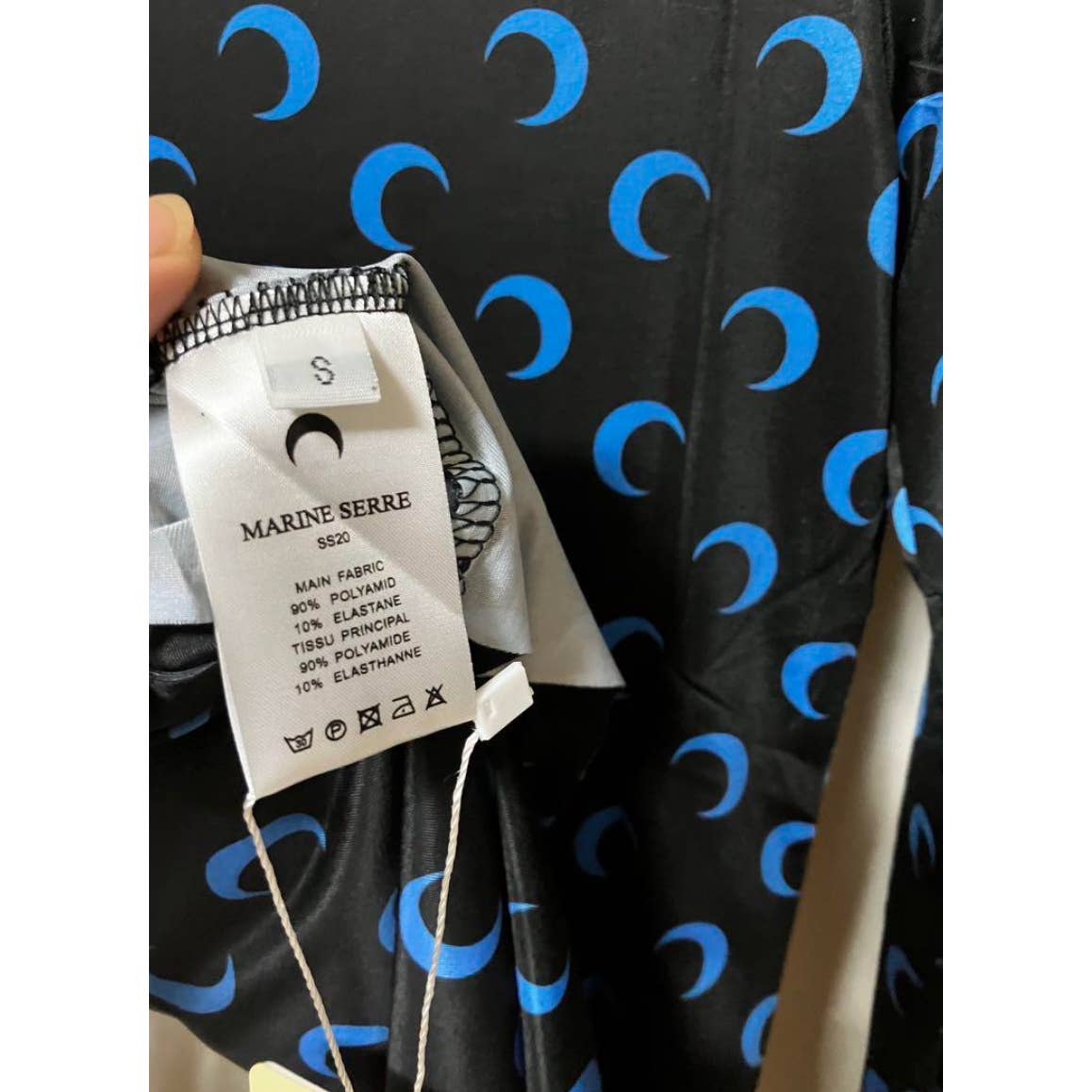 Marine Serre Moon blue crescent moon tight longsleeve