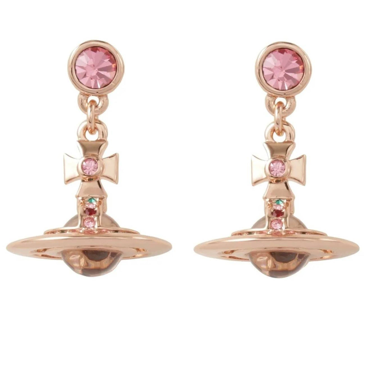 Vivienne westwood Petite Rose Gold Orb Earrings