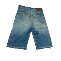 Thumbnail for Kapital embroidered bone skeleton denim jean short jorts