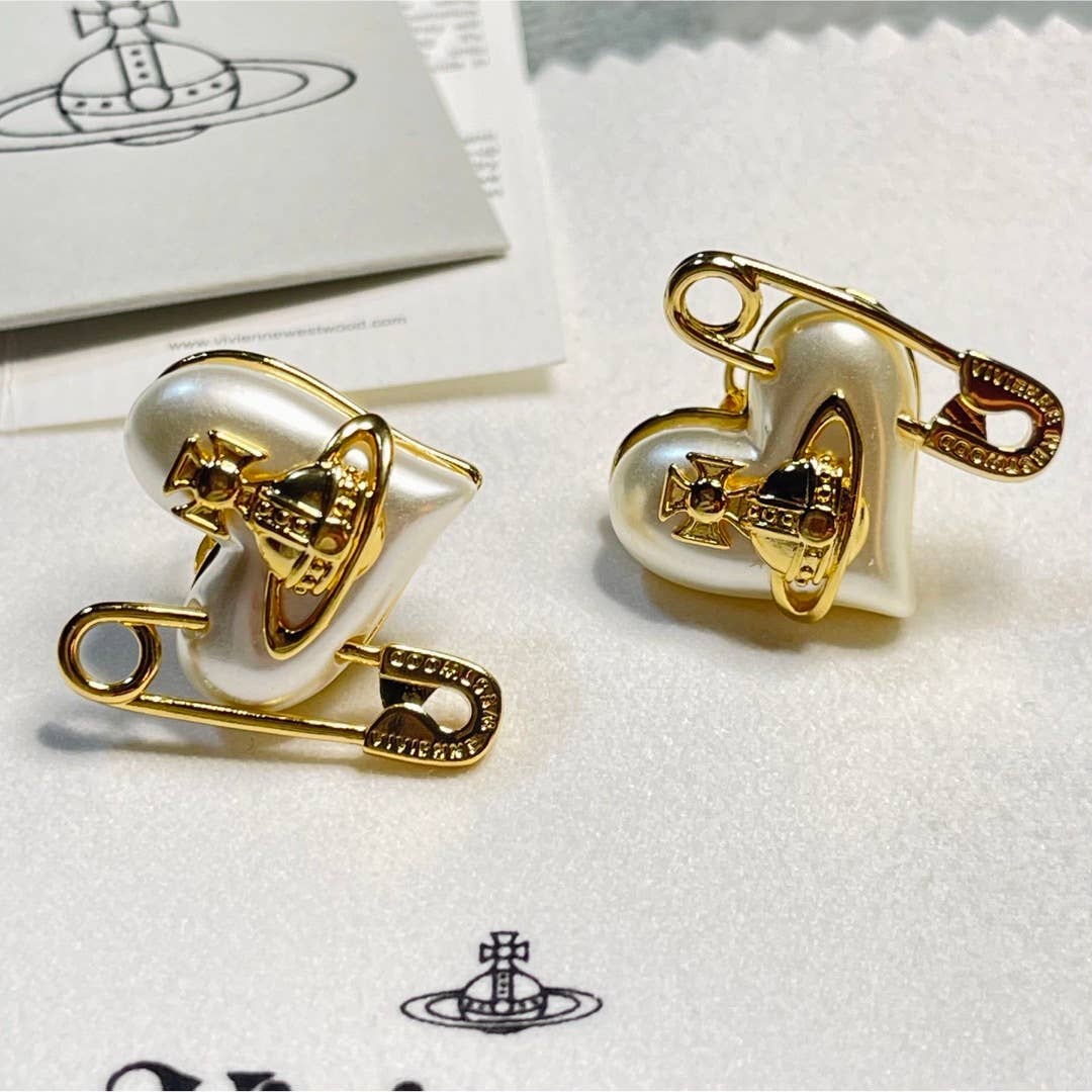 Vivienne Westwood Orietta Safety Pin Orb Earrings