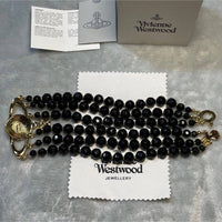 Thumbnail for Vivienne Westwood Triple Layered Pearl Choker Necklace Black