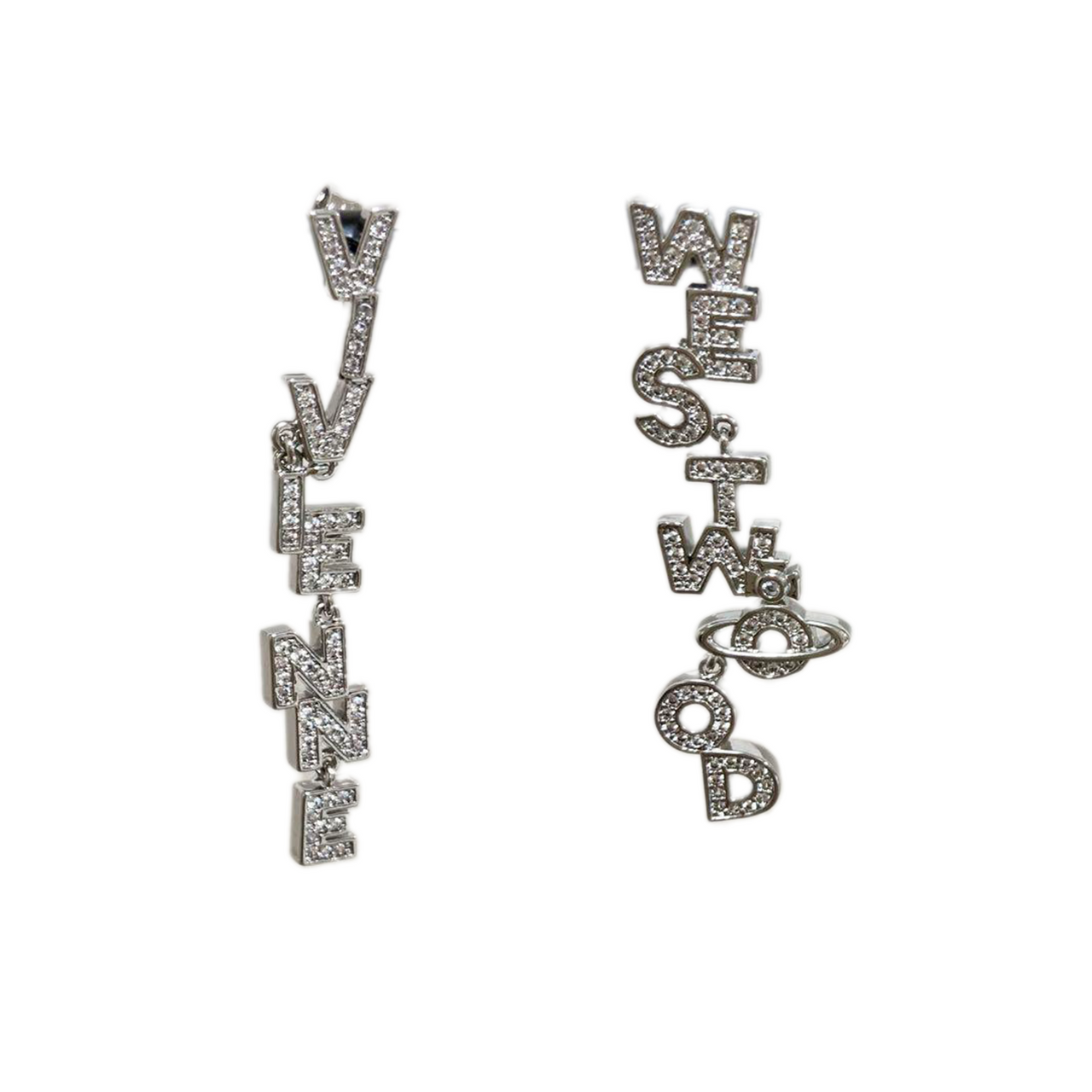 Vivienne Westwood Drop Embellished Spellout Soho Drop Earrings